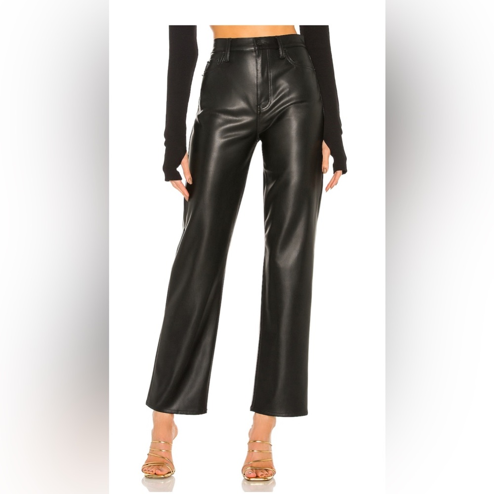 Pistola Cassie Super High Straight Pant “black leather” size 27 (FAIRLY USED)